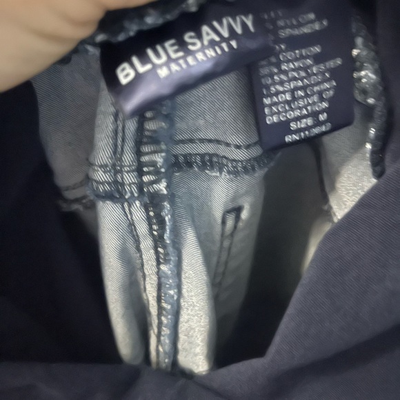 Blue Savvy Women's Maternity Waistband Jeans Pants - Picture 4 of 4